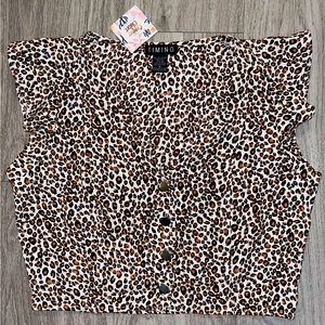 Timing Animal Print Crop Top Size Medium NWT